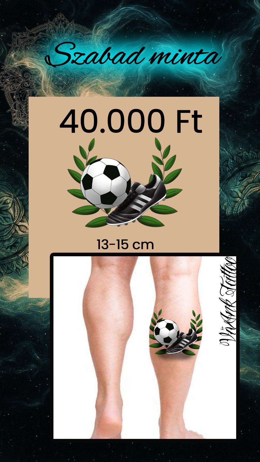 Szabad minta - football színes tetoválás